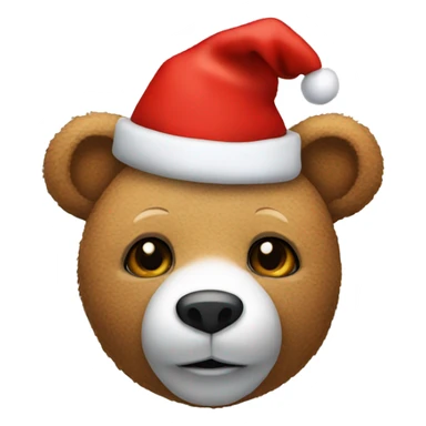 teddy bear with christmas hat sticker