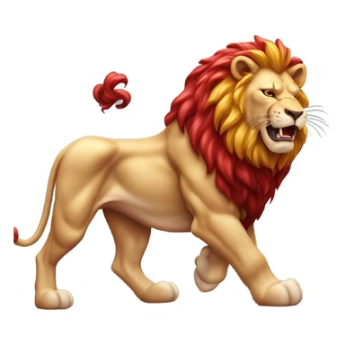 lion eating steak sticker