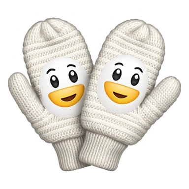 A white mittens without face sticker