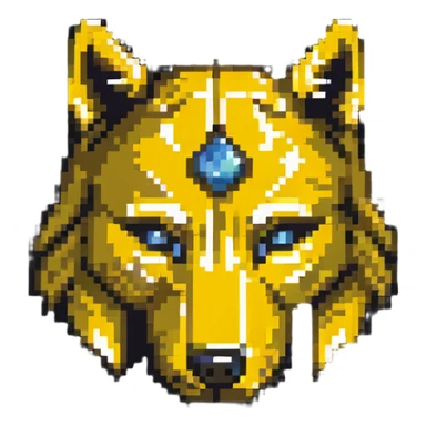 Red Rising golden helmet with wolf symbol sticker