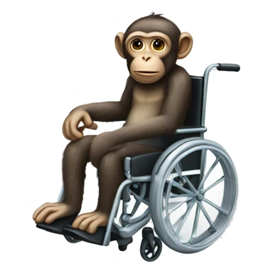 Monkey in a wheelchair  sticker