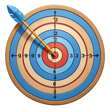 blue target and an arrow sticker
