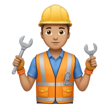 man full body working in construction  sticker