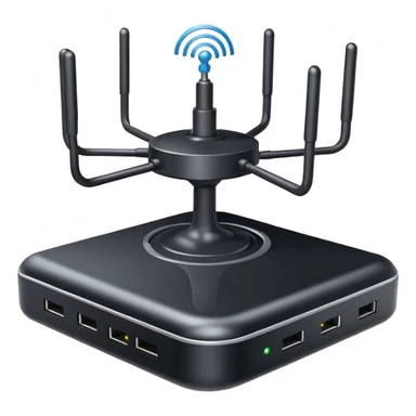 Can you create a picture for an AI LLM model router showing it as a hub connecting different LLMs? Make it abstract. Can you make it look more professional?
 sticker