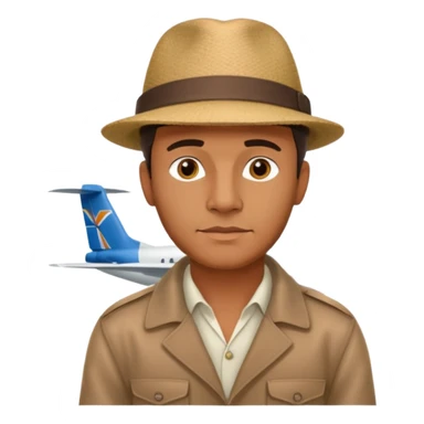homme créole réunionnais avec chapeau arrive avion a gillot sticker