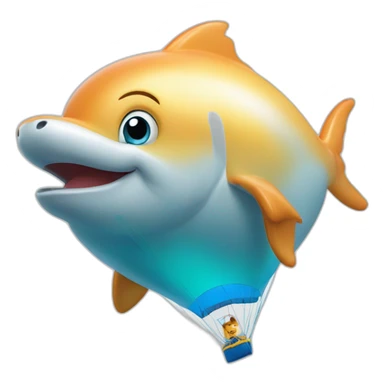 Dauphin ballon tête sticker