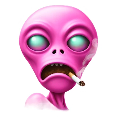 Pink alien smoking reefer sticker