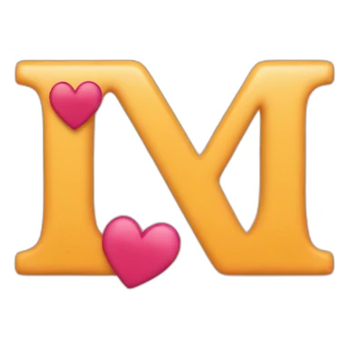 F and M letters with a heart sticker