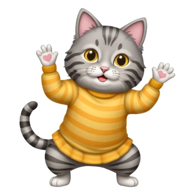 A cat doing the ay mi gatito dance(👊😺👊)  sticker