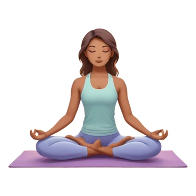 A peaceful person practicing yoga on a calm beach at sunrise, in a serene meditative pose. Soft pastel colors surround the scene, with gentle waves in the background and smooth, flowing lines representing balance and tranquility. The atmosphere feels centered and mindful. sticker