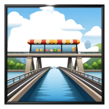 a supermarket on a bridge sticker
