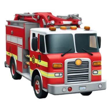 A sad fire truck
 sticker