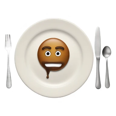  poop emoji on a dinner plate sticker