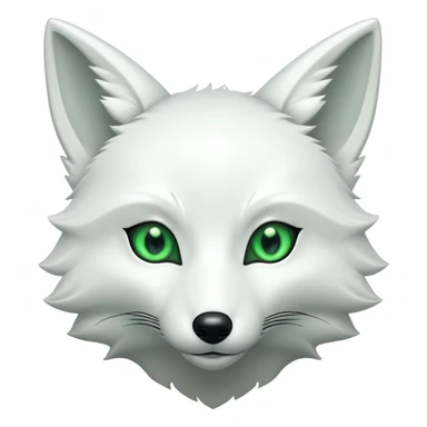 White foxes with green eye love alien sticker