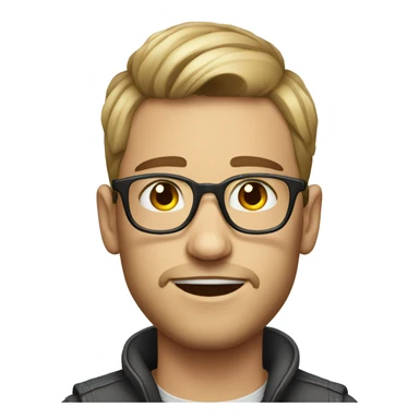 realistic young man hipster sticker