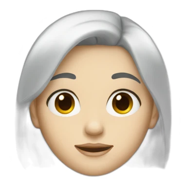 White female black hair sticker