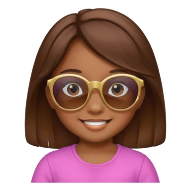 A Baby girl wiht Brown Hair and a sunn Glases sticker