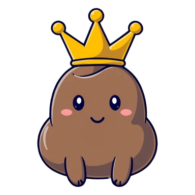 cute poop king with crown sticker