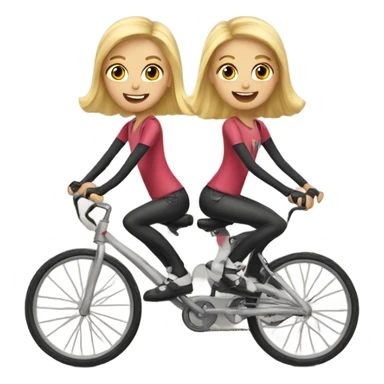 Blonde twins riding bikes sticker