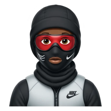 black guy with a nike ski mask on his face sticker