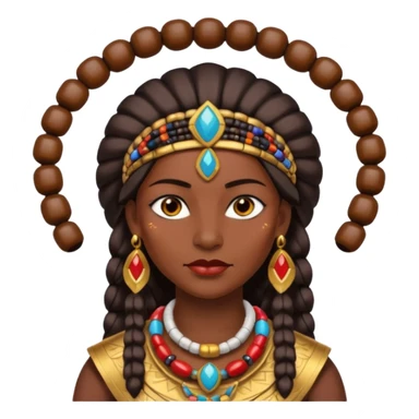 A strong female chief with decorated beads, confident posture, and protective aura.
 sticker