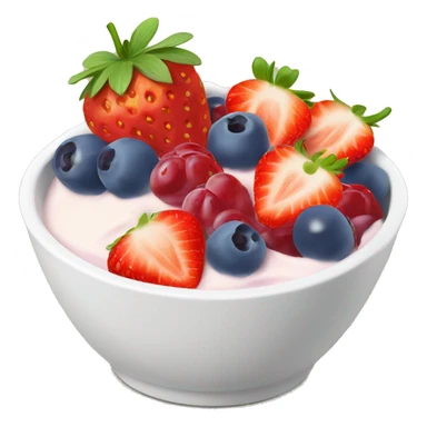 fruit yogurt bowl with strawberries and grapes sticker