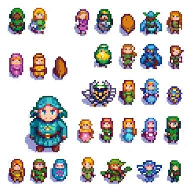 zelda characters sticker