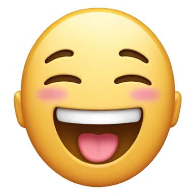 Laughing emoji with blush  sticker
