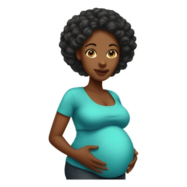 a black mom pregnant  sticker