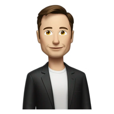 Elon musk in steve jobs outfit sticker