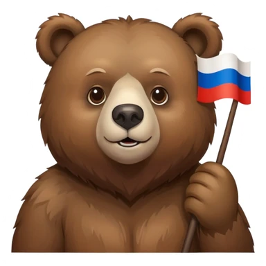 Bear with the Russian flag sticker