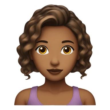 Girl with caramel balayage and dark eyebrowns and ayes sticker