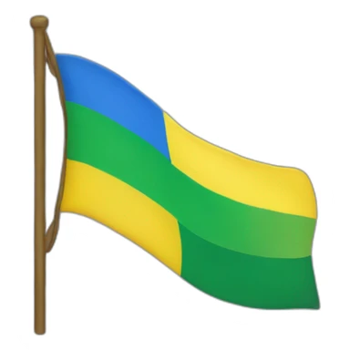 flag with yellow, blue and green colors  sticker