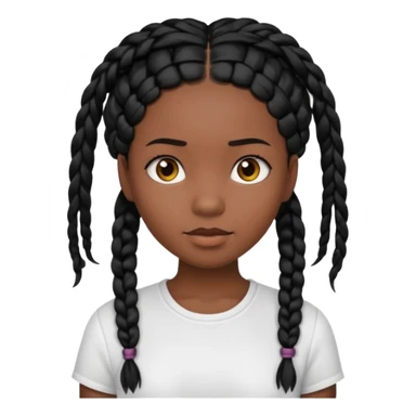 dark, black girl with black braids sticker