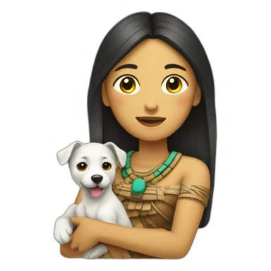 Yucatec Maya woman with puppy sticker