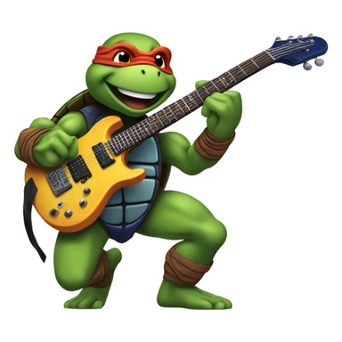 Ninja turtle playing electric guitar sticker