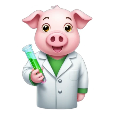 Scientist pig test tube sticker