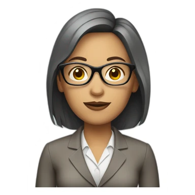professional woman with glasses holding paper sticker