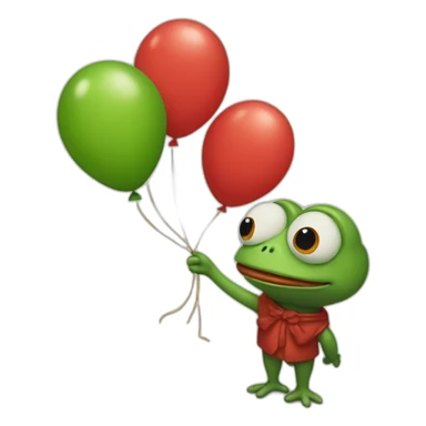 pepe giving red elongated baloon sticker