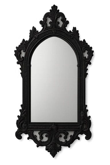 goth object, ornate black mirror, elegant sticker
