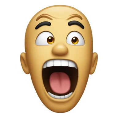 screaming face of surprise sticker