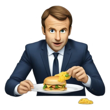 Macron qui mange du cordon bleu sticker