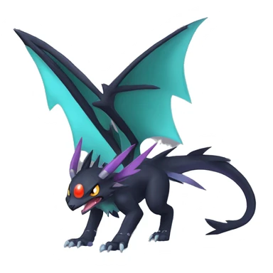 Edgy Cool Nargacuga-Noivern-Pokémon-fusion-cat Full Body sticker