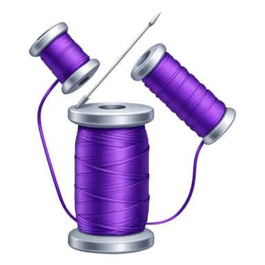 Needle and spool of purple thread sticker