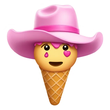 Ice cream with pink cowgirl hat sticker