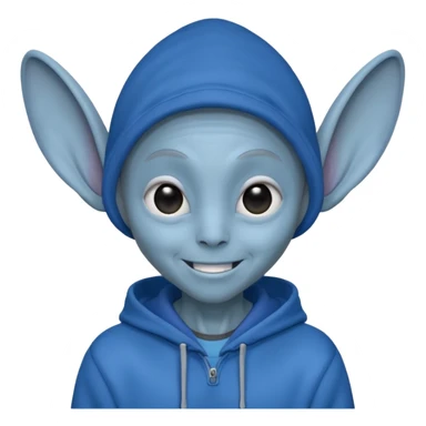 Aliens gray skin, blue hoodie, long big ears sticker