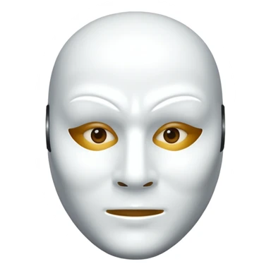 A person with a white mask on their face sticker
