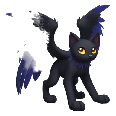 Black Cat Fakemon With Raven Head And Raven Wings sticker