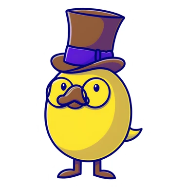 lemon with a monocle, top hat, and cravat sticker