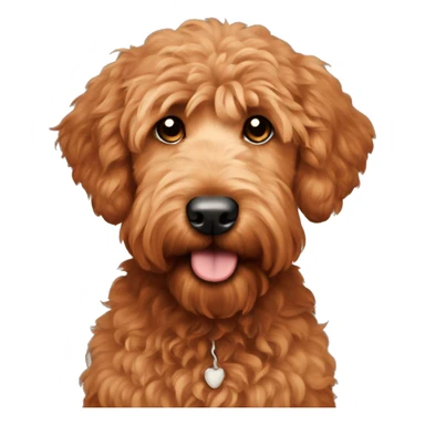 red goldendoodle with eyelashes  sticker